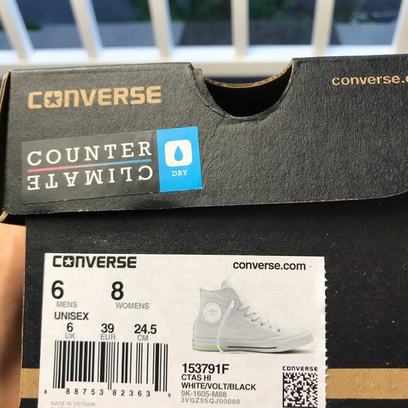 NWT Converse Ctas HI White/Volt WMNA AUTHENTIC - Picture 5 of 6